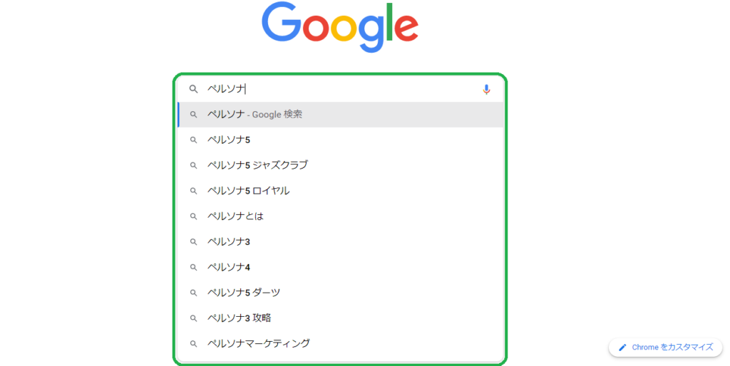 Google検索のサジェストキーワード機能の説明画像